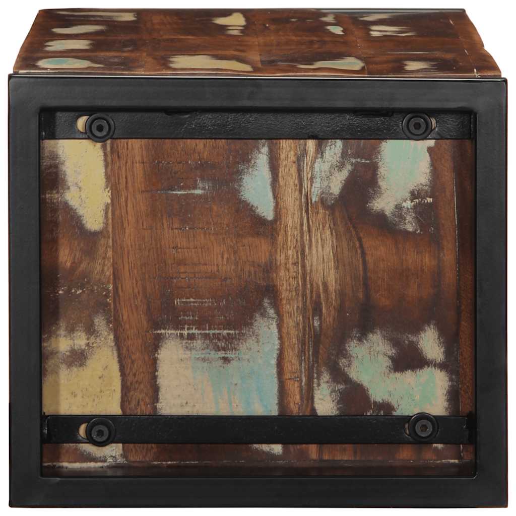 tv-bord 80x30x25 cm massivt genbrugstræ flerfarvet