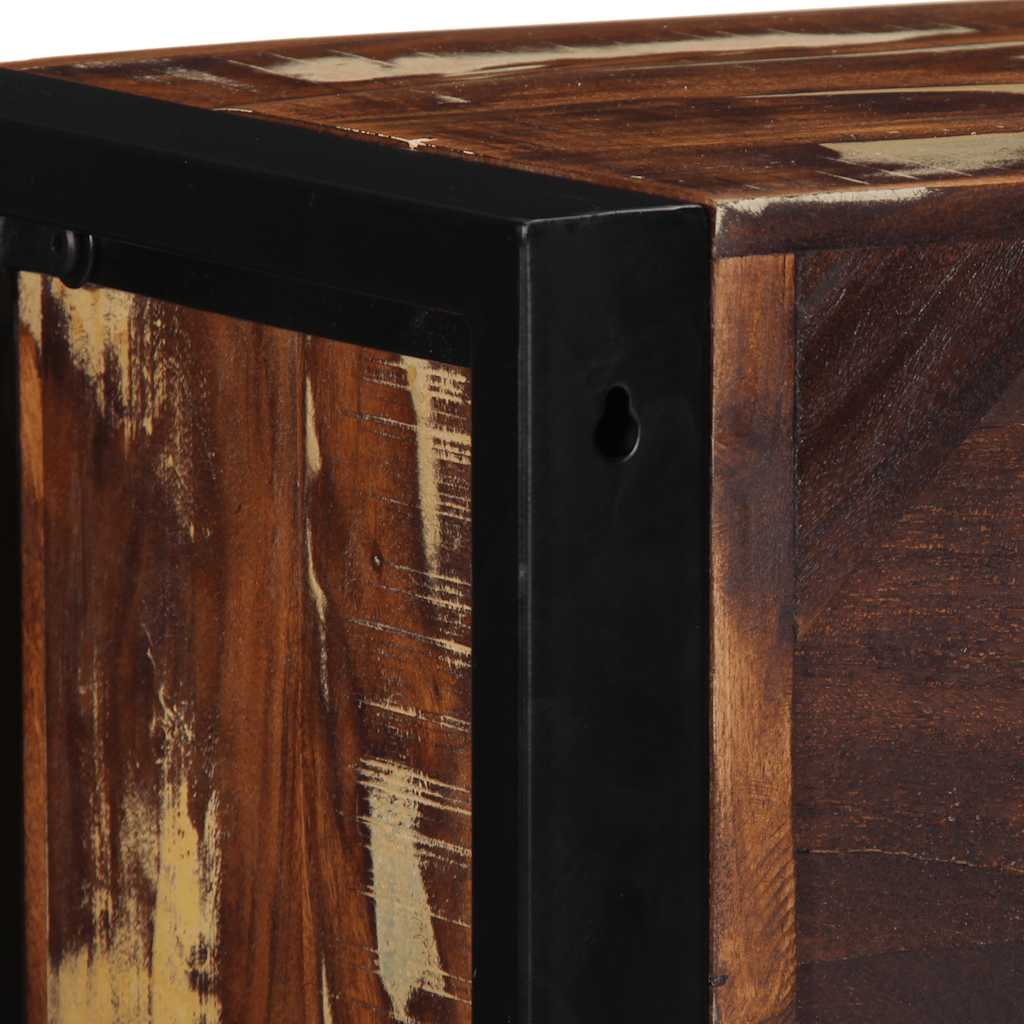 tv-bord 80x30x25 cm massivt genbrugstræ flerfarvet
