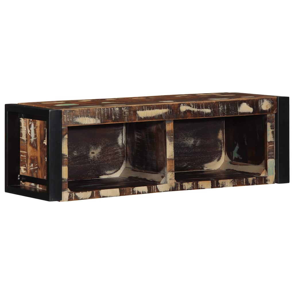 tv-bord 80x30x25 cm massivt genbrugstræ flerfarvet