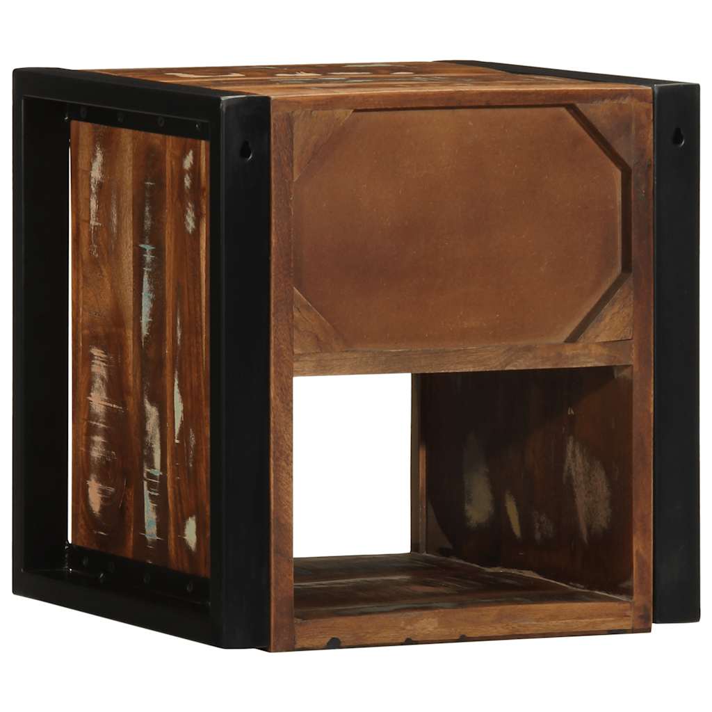 sengeskab 40x35x40 cm massivt genbrugstræ flerfarvet