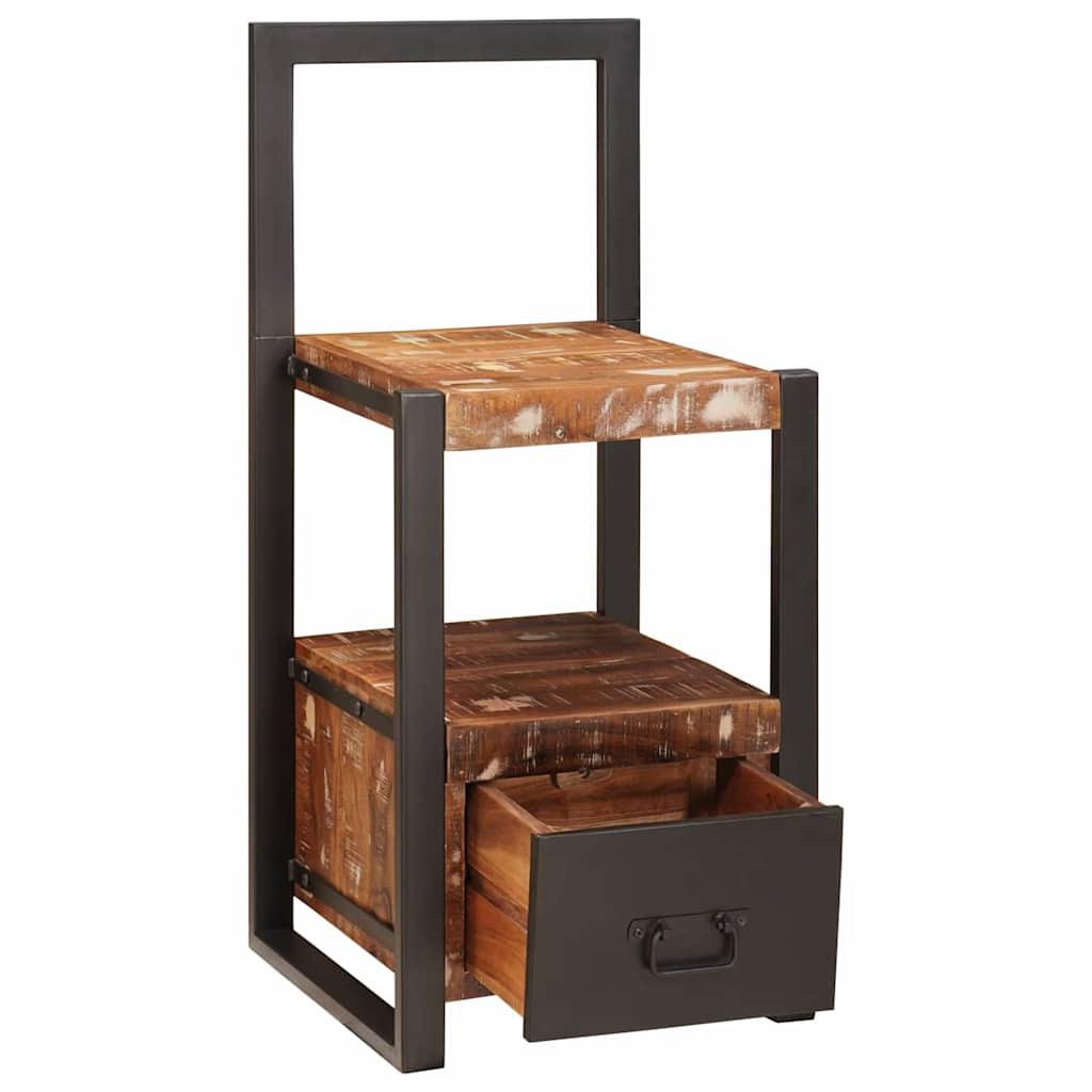 Stumtjener Flerfarvet 40 x 40 x 90 cm Solid genbrugs træ