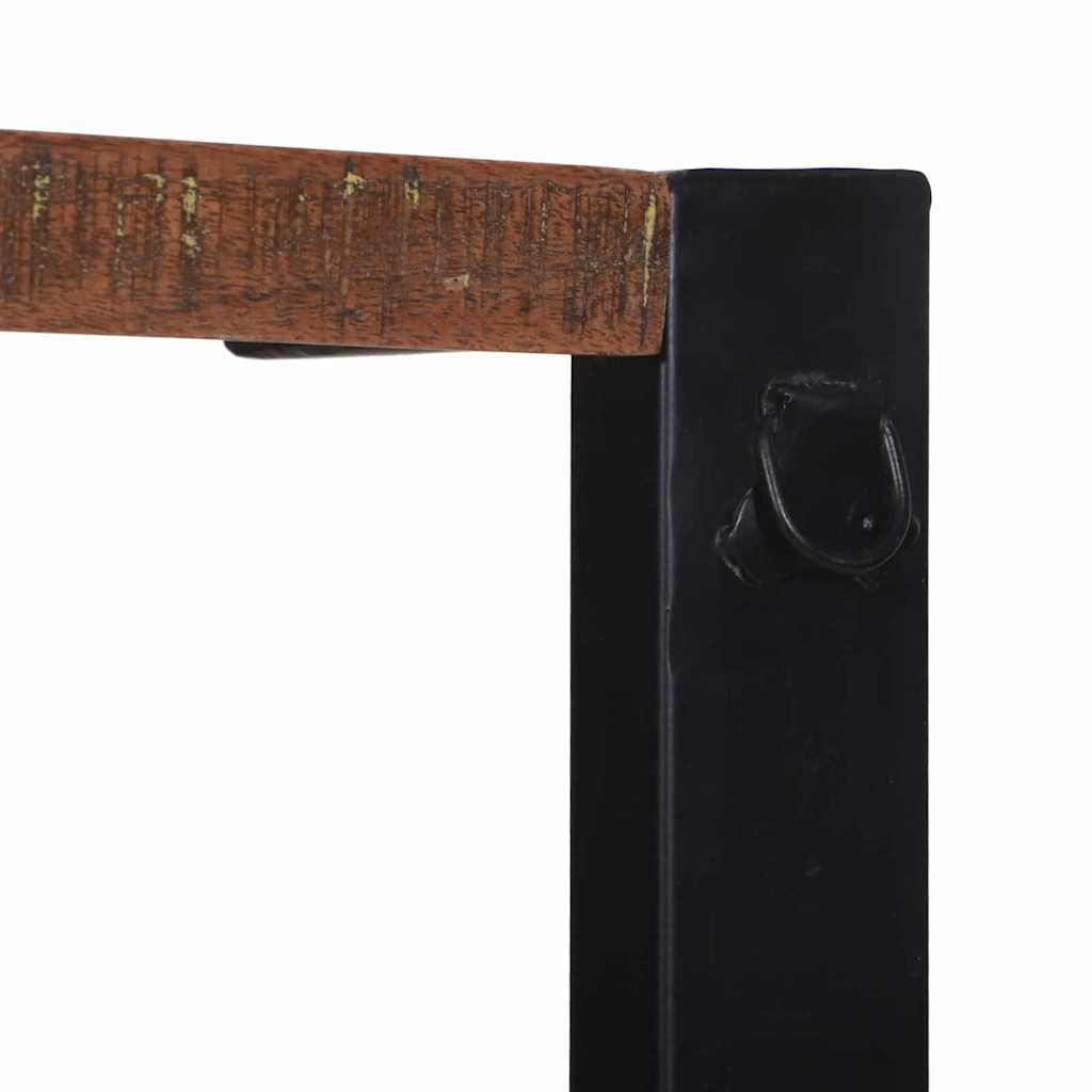 Køkkenreol Mønstret og sort 80 x 40 x 160 cm Solid genbrugs træ
