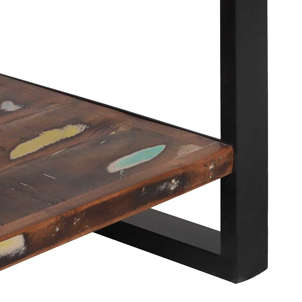 Køkkenreol Mønstret og sort 80 x 40 x 160 cm Solid genbrugs træ