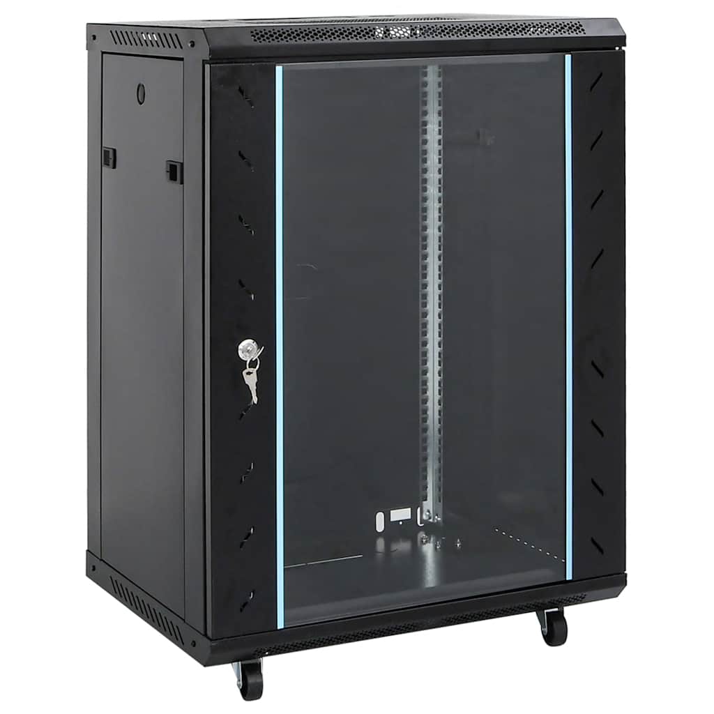 netværksskab 60x45x86 cm 15U 19" IP20 sort