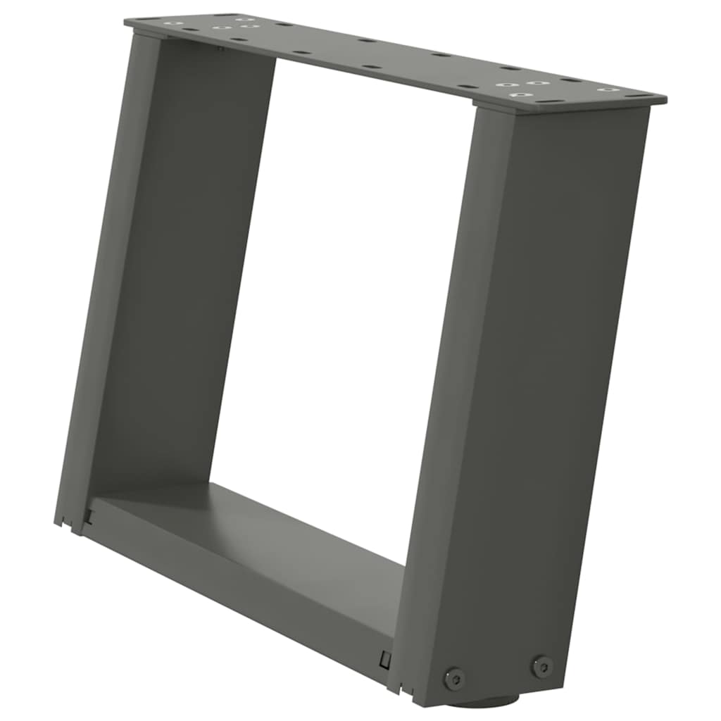 sofabordsben U-formet 2 stk. antracit 40x(30-31) cm stål