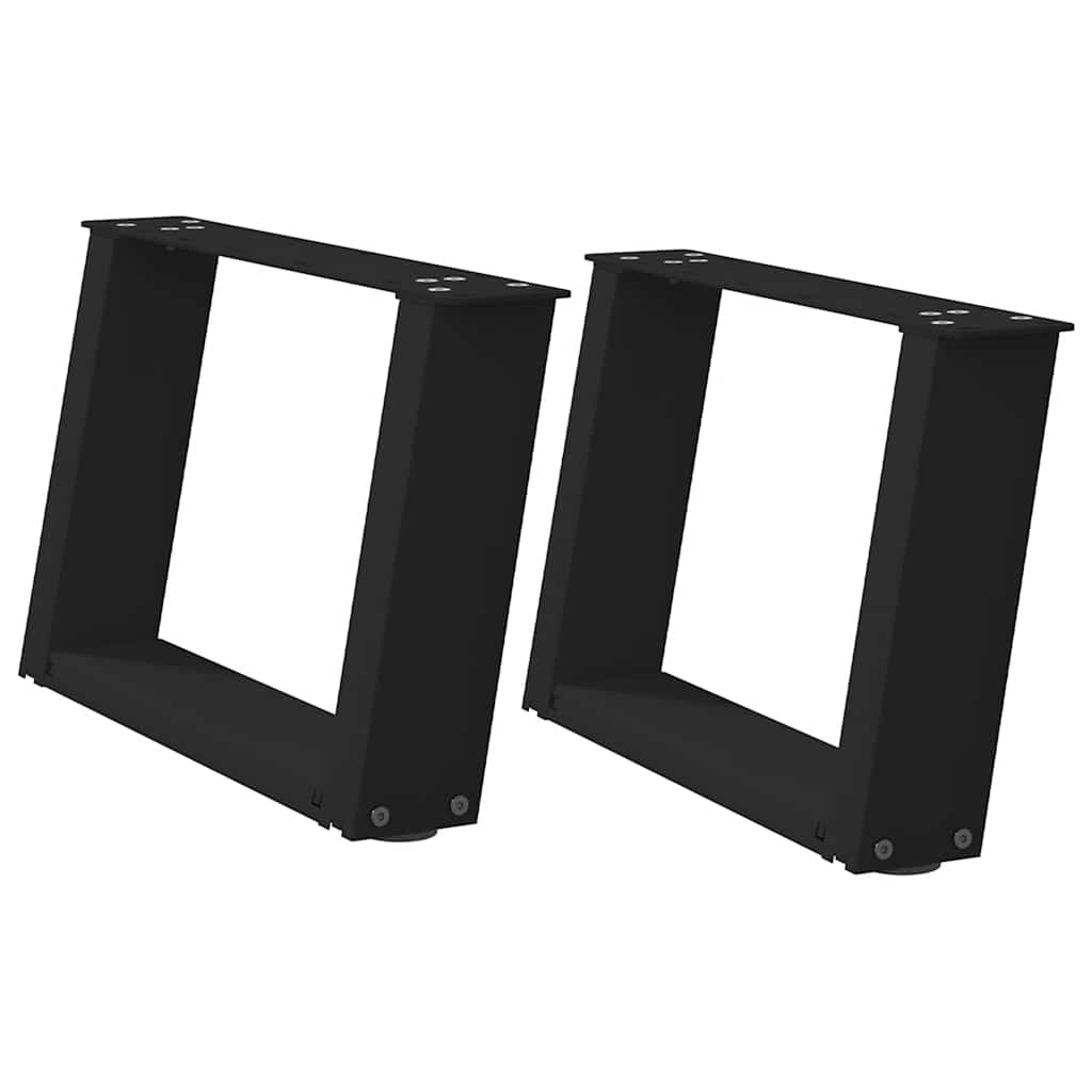 sofabordsben U-formet 2 stk. sort 50x(30-31) cm stål