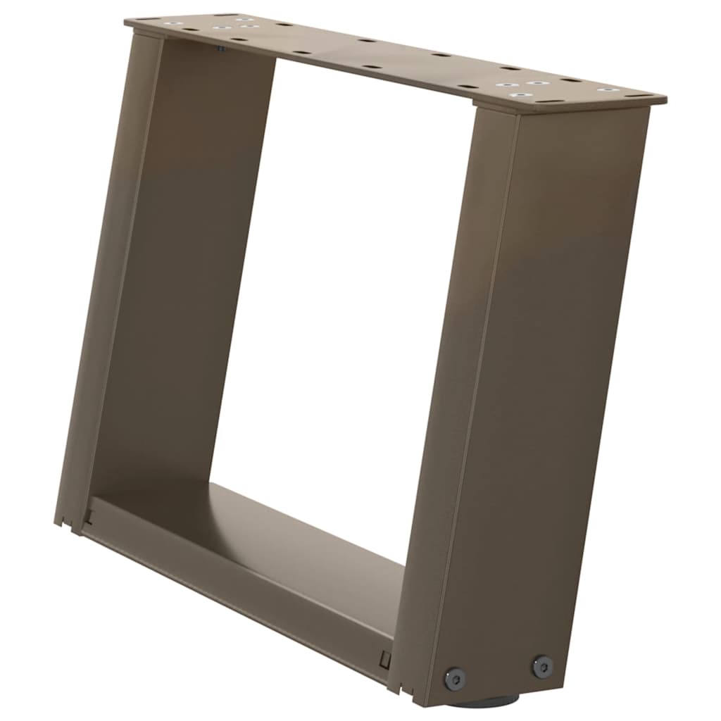 sofabordsben U-formet 2 stk. naturstål 50x(30-31) cm stål