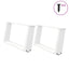 sofabordsben U-formet 2 stk. hvid 60x(30-31) cm stål