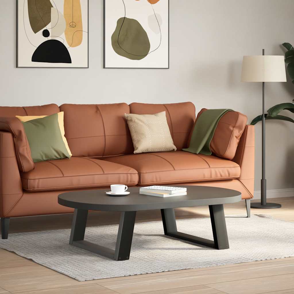 sofabordsben U-formet 2 stk. antracit 60x(30-31) cm stål