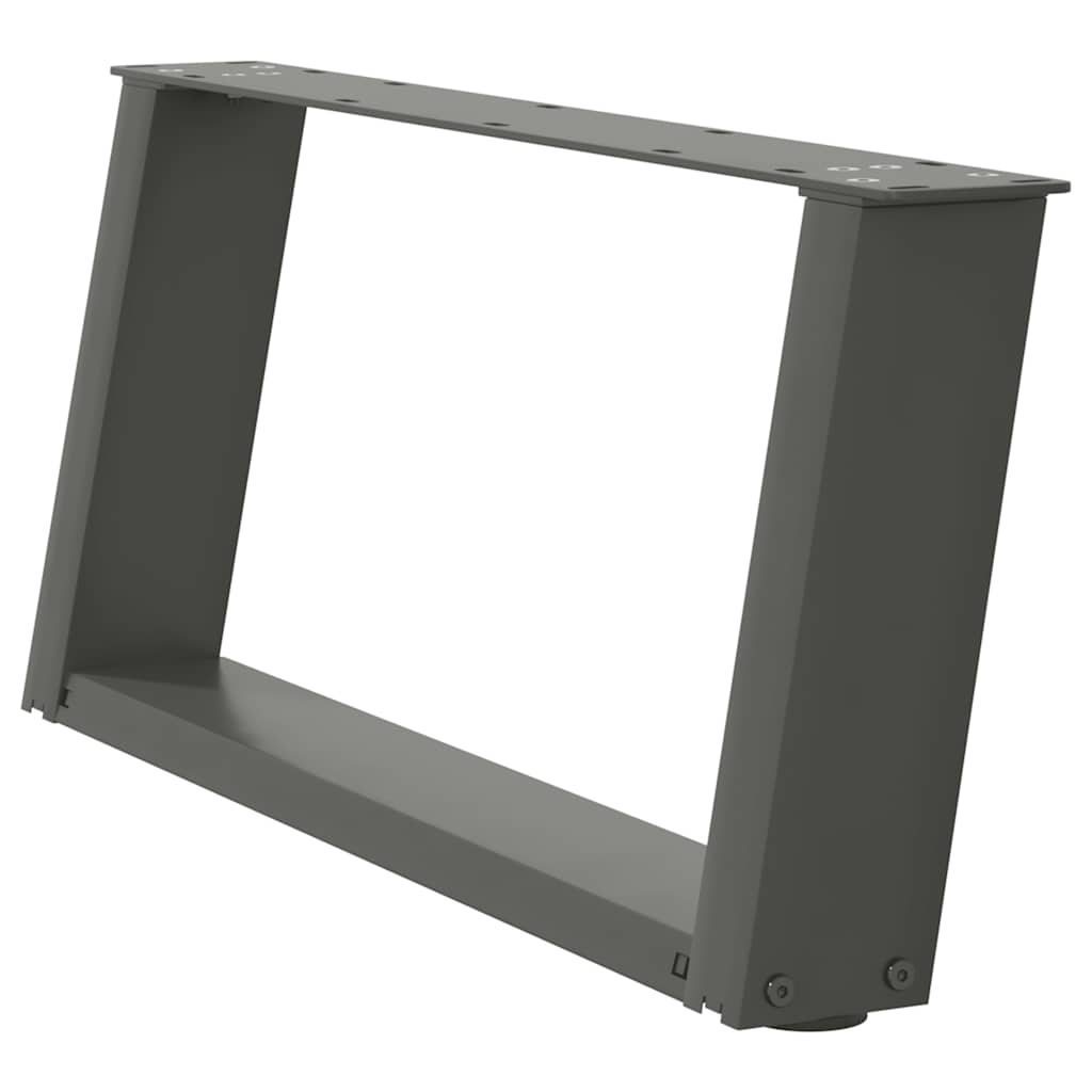 sofabordsben U-formet 2 stk. antracit 60x(30-31) cm stål