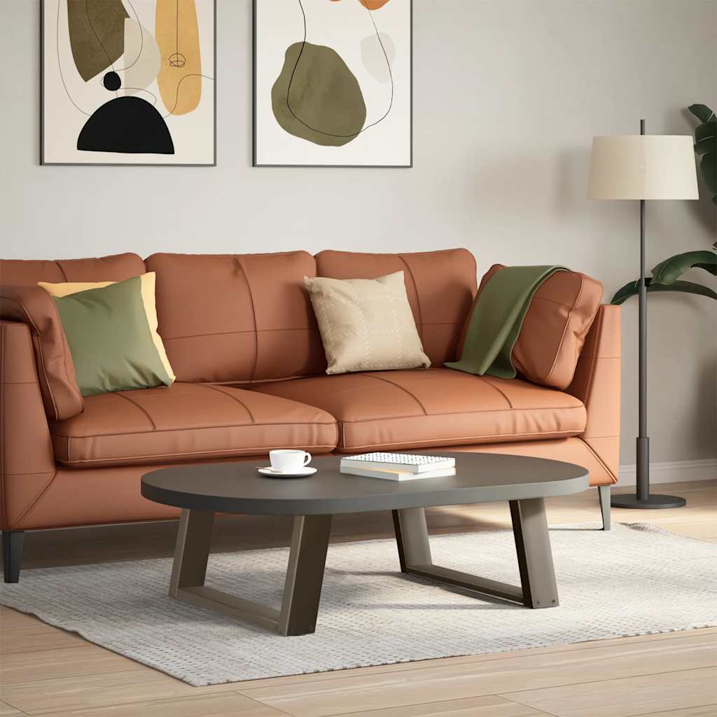 sofabordsben U-formet 2 stk. naturstål 60x(30-31) cm stål