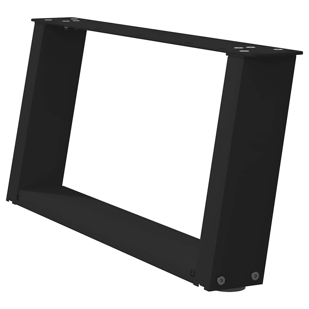 sofabordsben U-formet 2 stk. sort 70 x (30-31) cm stål