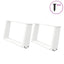 sofabordsben U-formet 2 stk. hvid 70x(30-31) cm stål