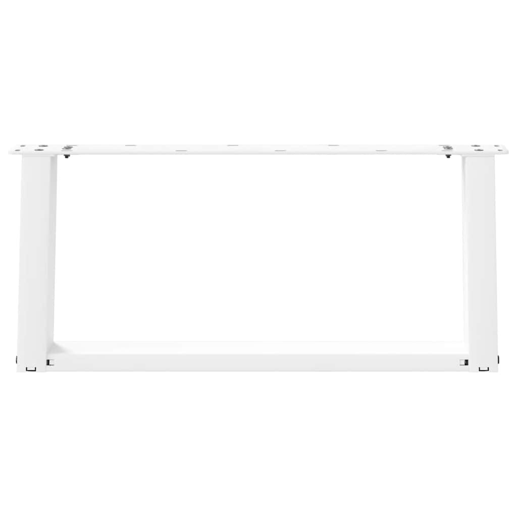 sofabordsben U-formet 2 stk. hvid 70x(30-31) cm stål