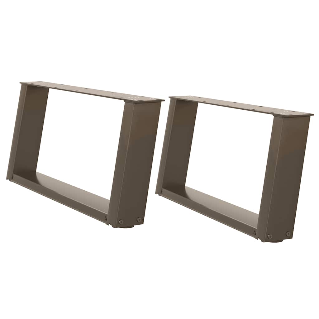 sofabordsben U-formet 2 stk. naturstål 70x(30-31) cm stål