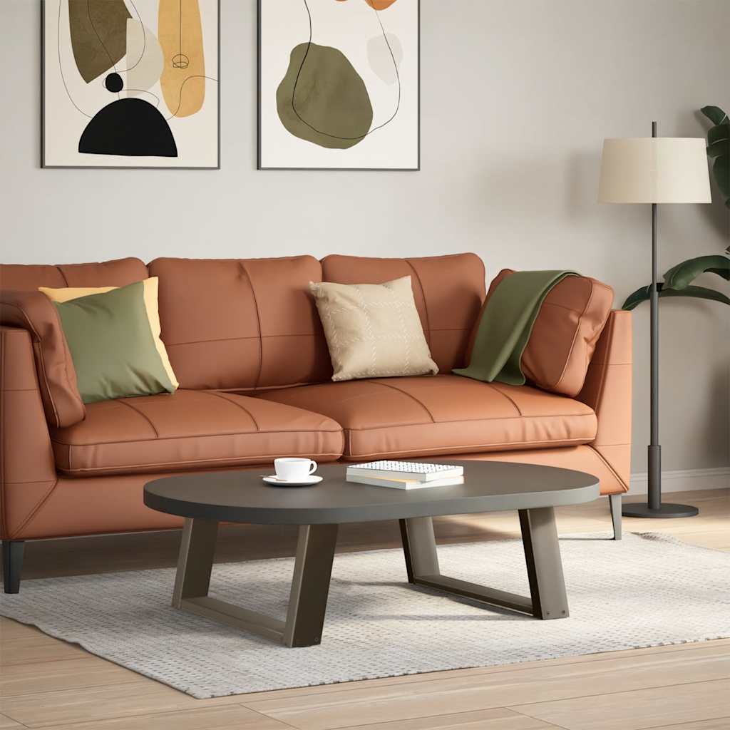 sofabordsben U-formet 2 stk. naturstål 70x(30-31) cm stål