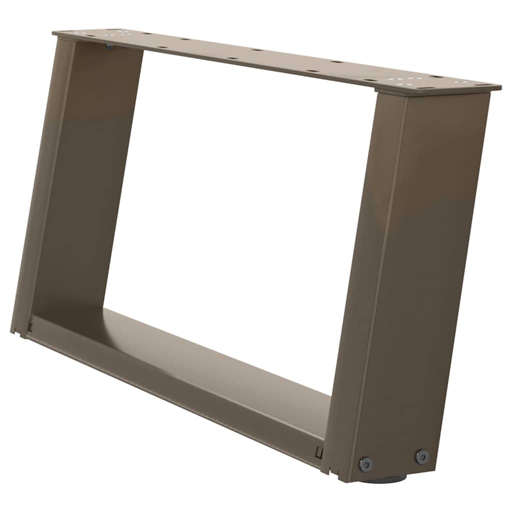 sofabordsben U-formet 2 stk. naturstål 70x(30-31) cm stål