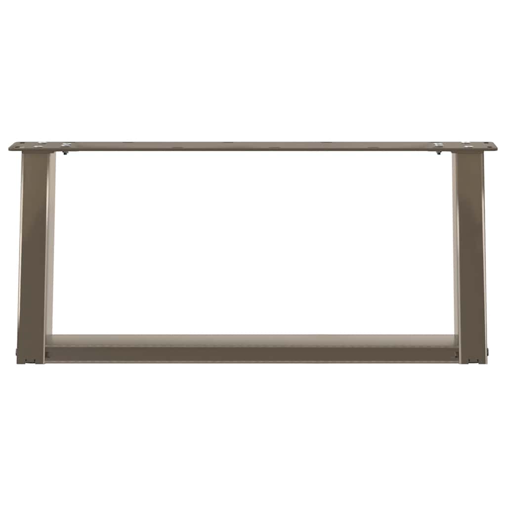 sofabordsben U-formet 2 stk. naturstål 70x(30-31) cm stål
