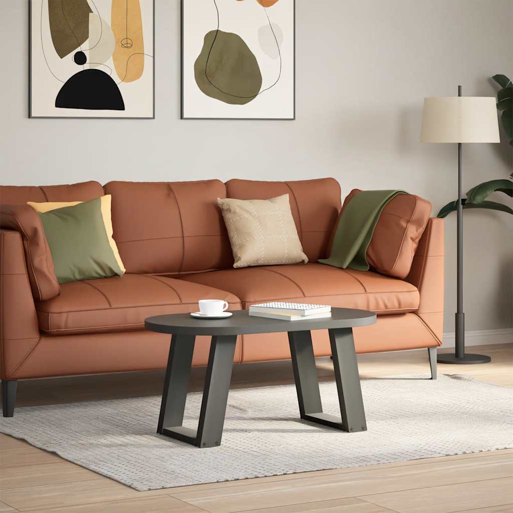 sofabordsben U-formet 2 stk. antracit 28 x (42-43) cm stål