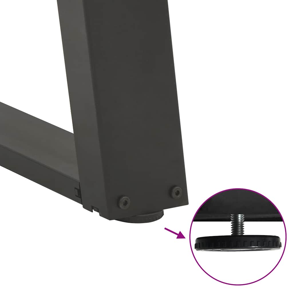 sofabordsben U-formet 2 stk. antracit 28 x (42-43) cm stål