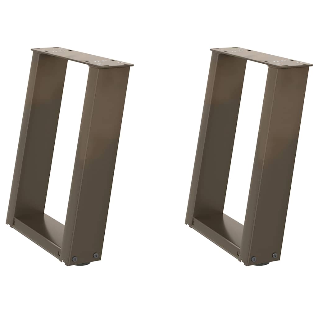 sofabordsben U-formet 2 stk. naturstål 28 x (42-43) cm stål