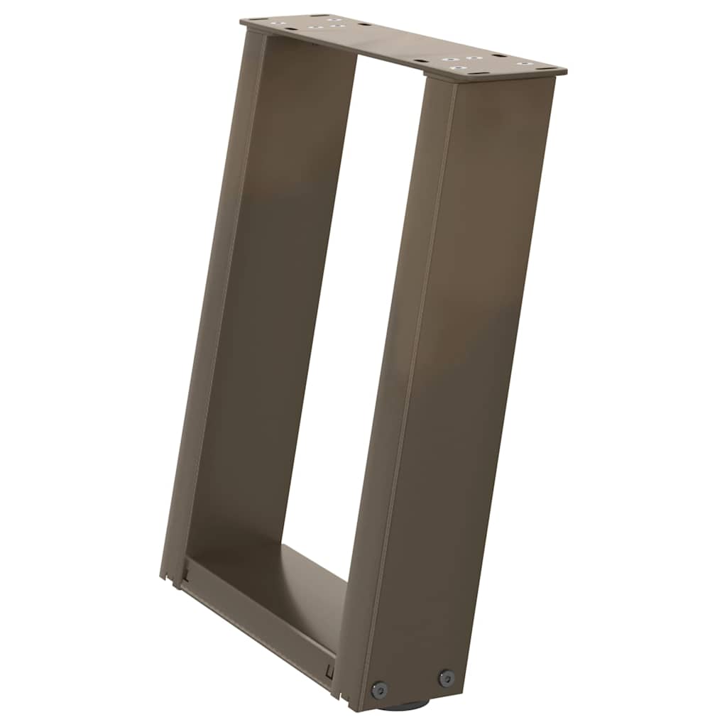 sofabordsben U-formet 2 stk. naturstål 28 x (42-43) cm stål