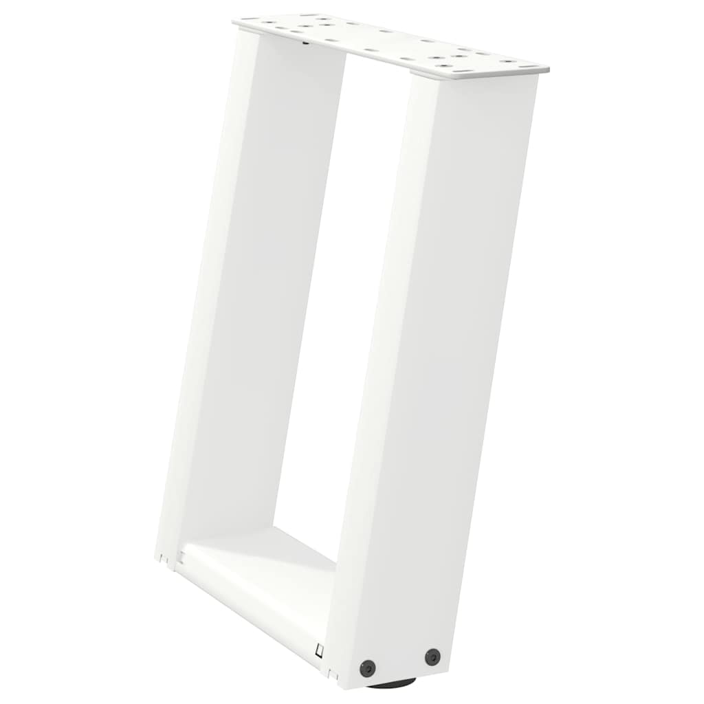 sofabordsben U-formet 2 stk. hvid 38 x (42-43) cm stål