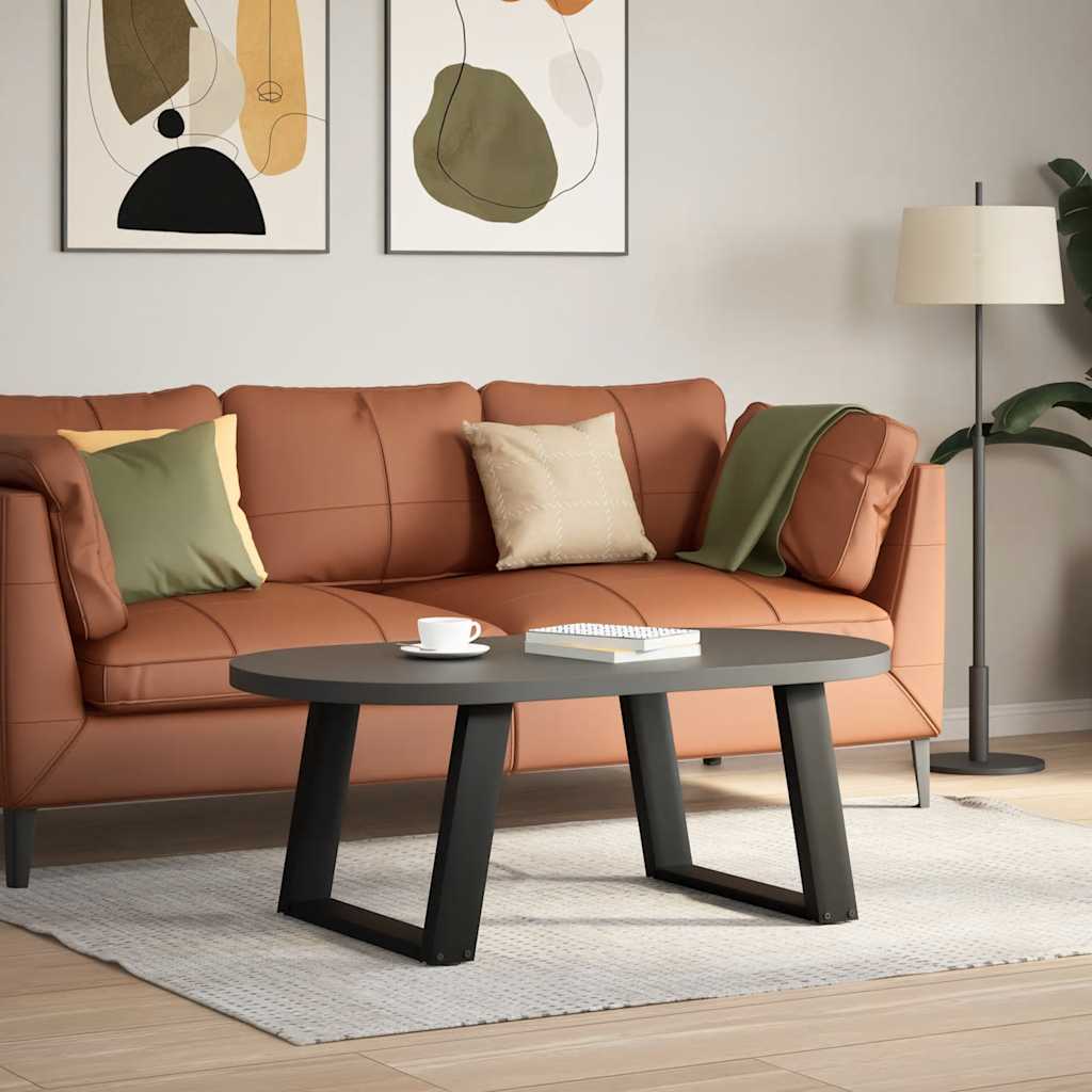 sofabordsben U-formet 2 stk. sort 60 x (42-43) cm stål
