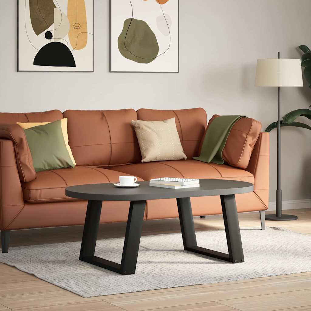 sofabordsben U-formet 2 stk. sort 70 x (42-43) cm stål