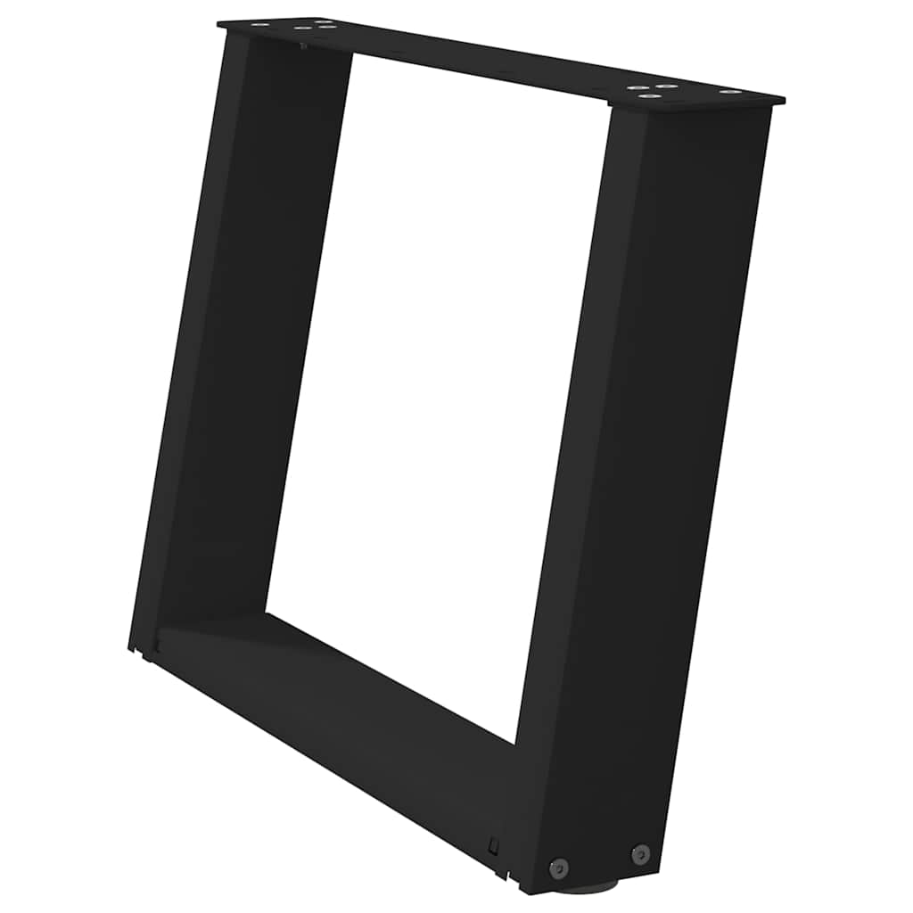sofabordsben U-formet 2 stk. sort 70 x (42-43) cm stål