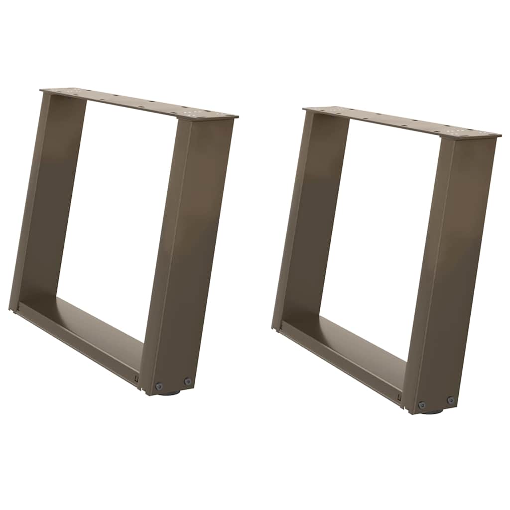 sofabordsben U-formet 2 stk. naturstål 70 x (42-43) cm stål