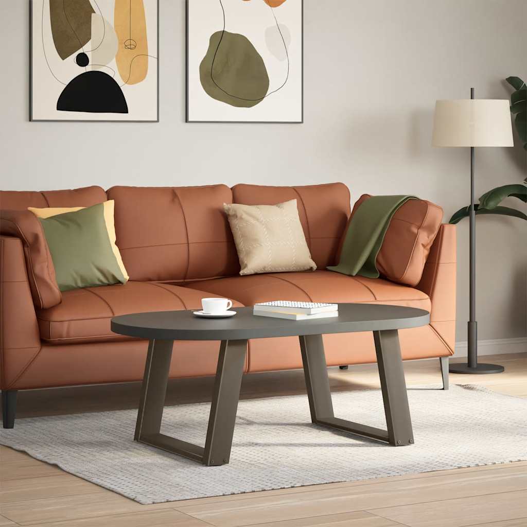 sofabordsben U-formet 2 stk. naturstål 70 x (42-43) cm stål