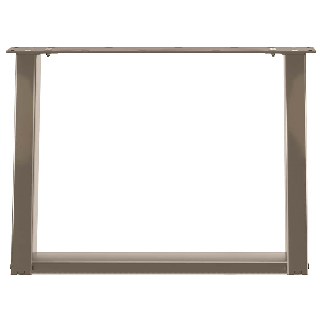 sofabordsben U-formet 2 stk. naturstål 70 x (42-43) cm stål