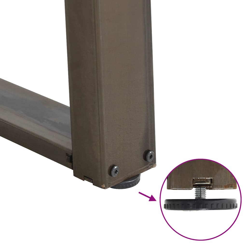 sofabordsben U-formet 2 stk. naturstål 70 x (42-43) cm stål