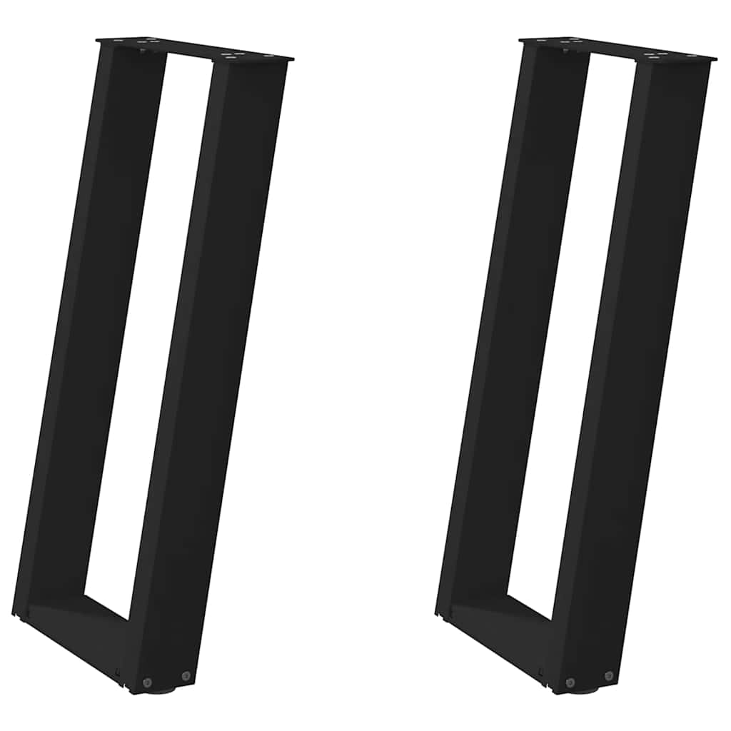 konsolbordben U-formet 2 stk. sort 28 x (72-73) cm stål