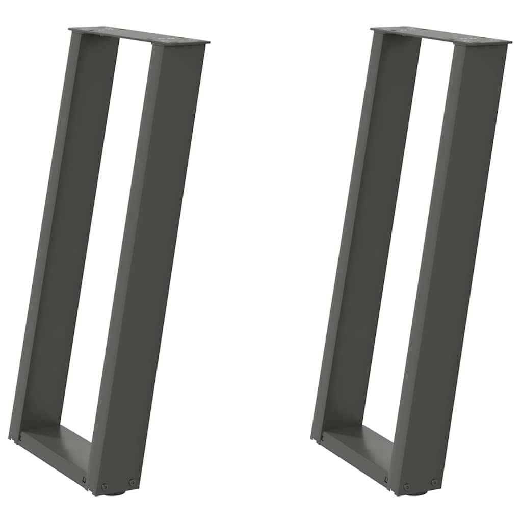 konsolbordben U-formet 2 stk. antracit 28 x (72-73) cm stål