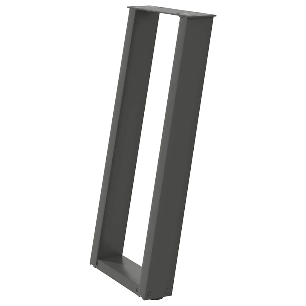 konsolbordben U-formet 2 stk. antracit 28 x (72-73) cm stål
