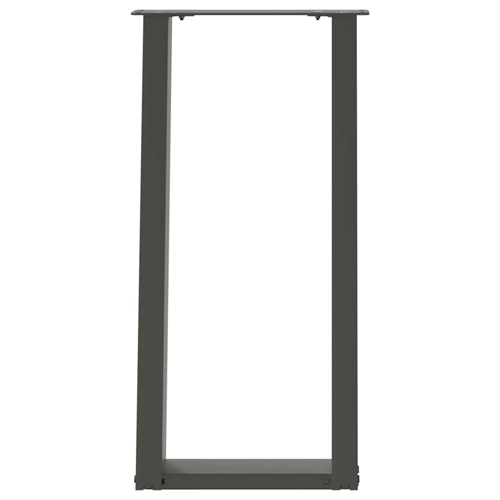 konsolbordben U-formet 2 stk. antracit 28 x (72-73) cm stål