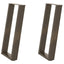 konsolbordben U-formet 2 stk. naturstål 28 x (72-73) cm stål