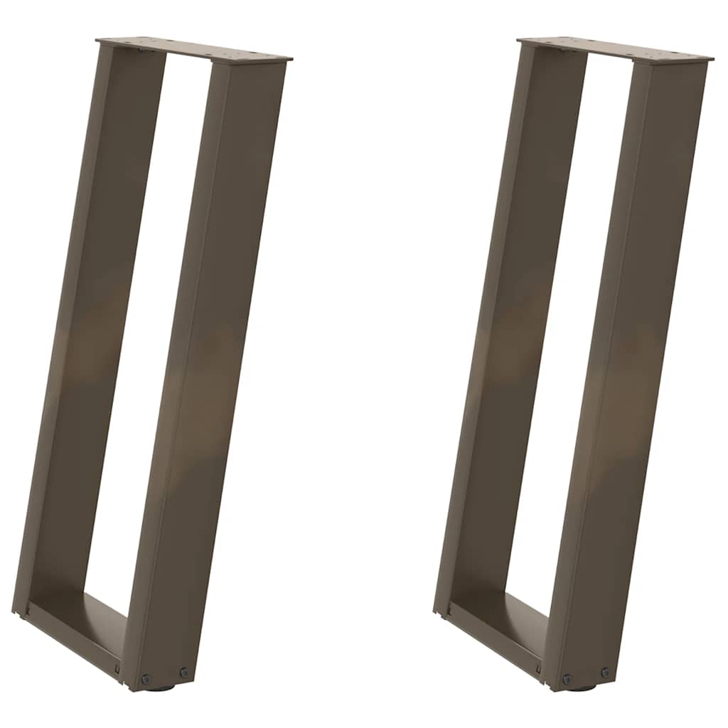 konsolbordben U-formet 2 stk. naturstål 28 x (72-73) cm stål