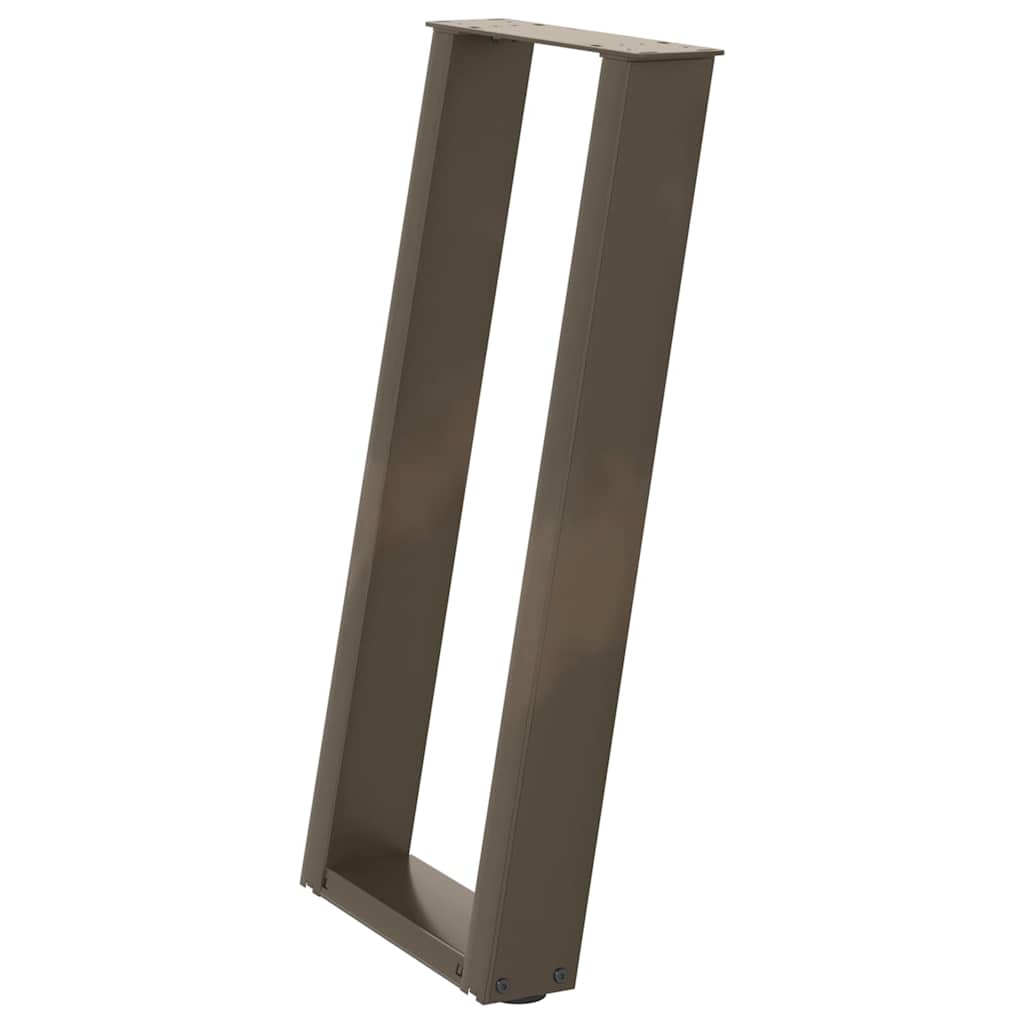 konsolbordben U-formet 2 stk. naturstål 28 x (72-73) cm stål