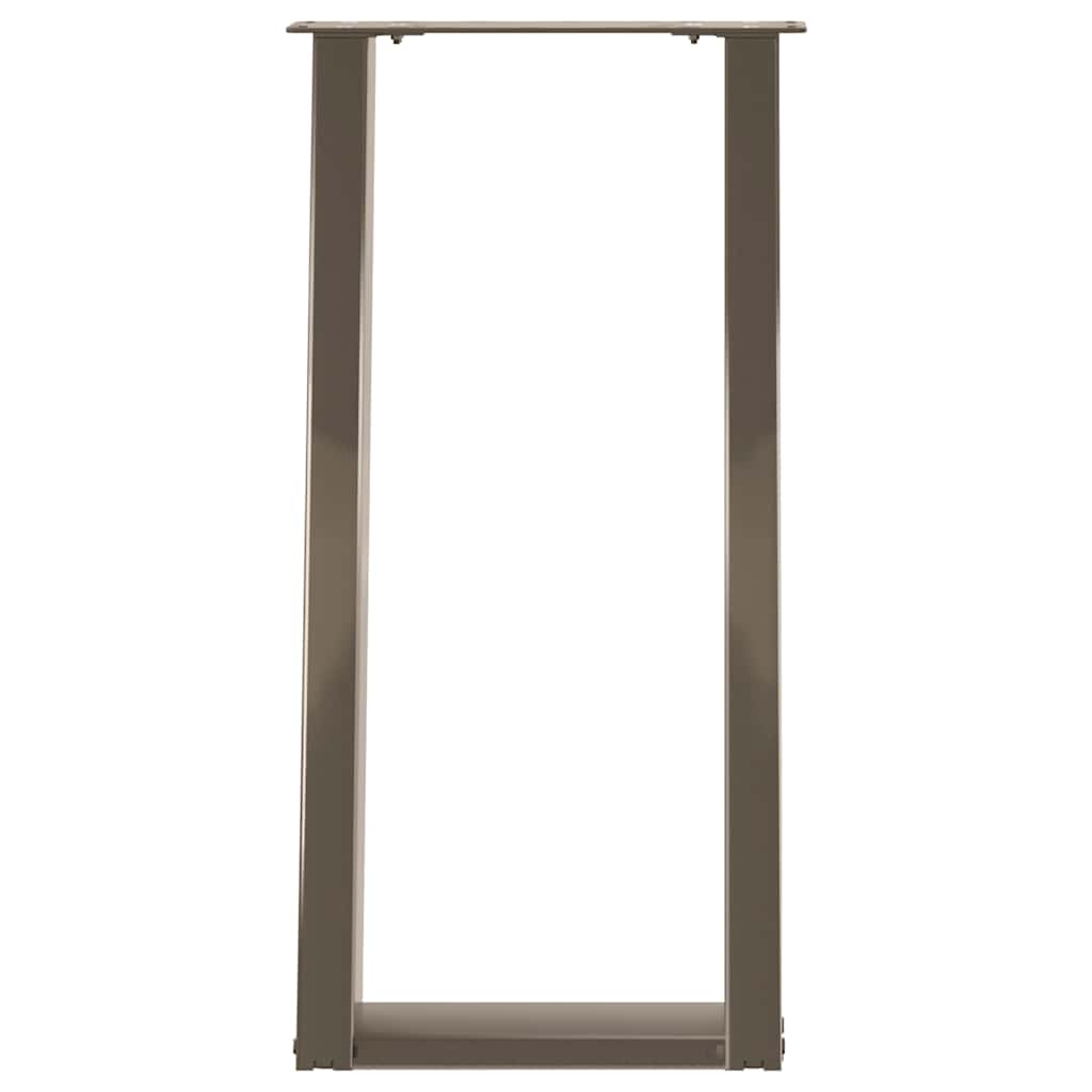 konsolbordben U-formet 2 stk. naturstål 28 x (72-73) cm stål