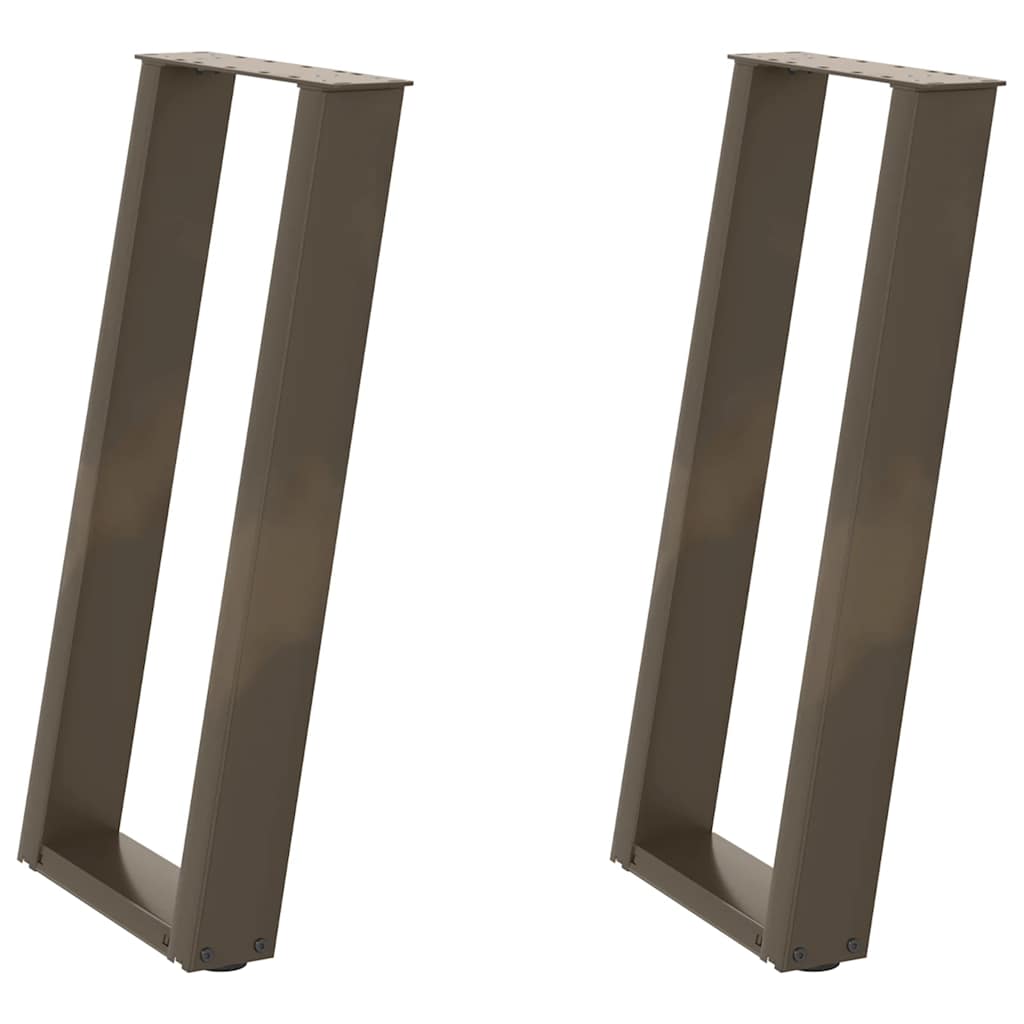 konsolbordben U-formet 2 stk. naturstål 38 x (72-73) cm stål