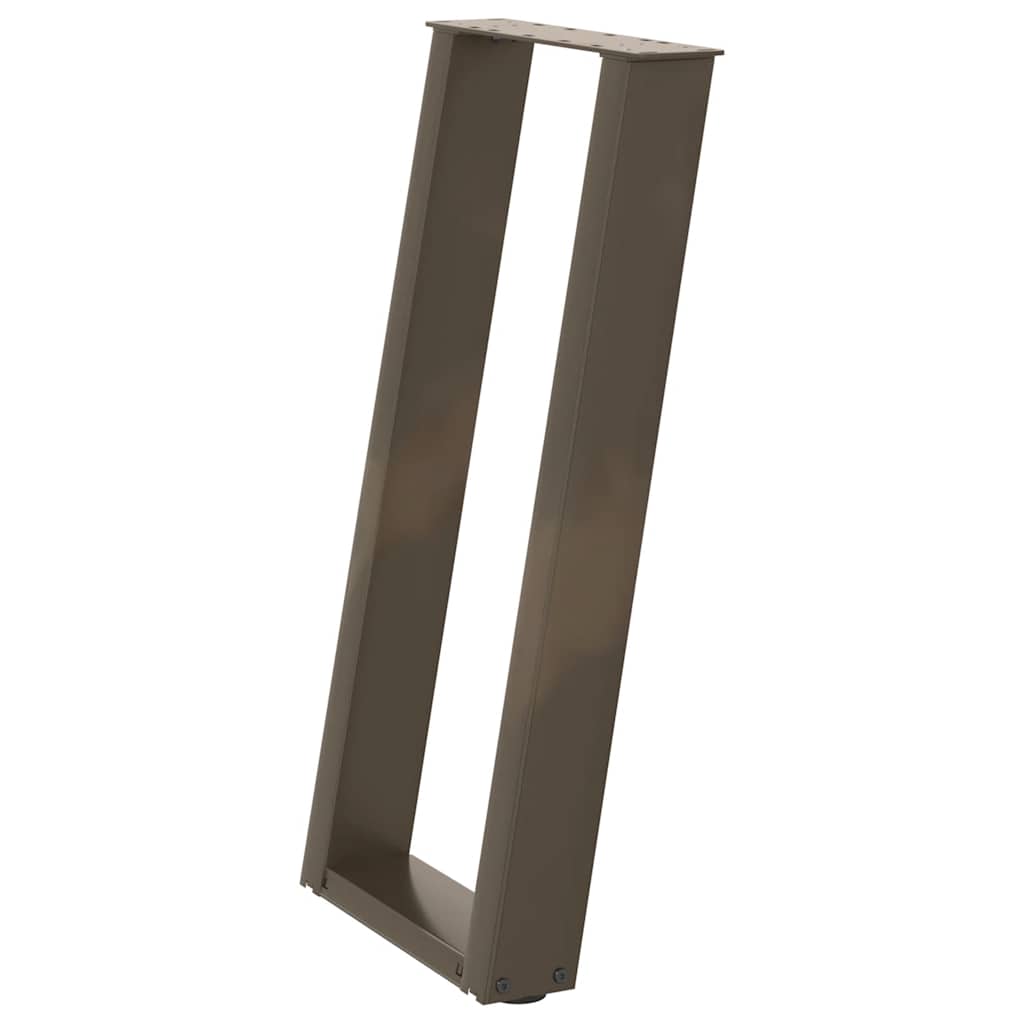 konsolbordben U-formet 2 stk. naturstål 38 x (72-73) cm stål
