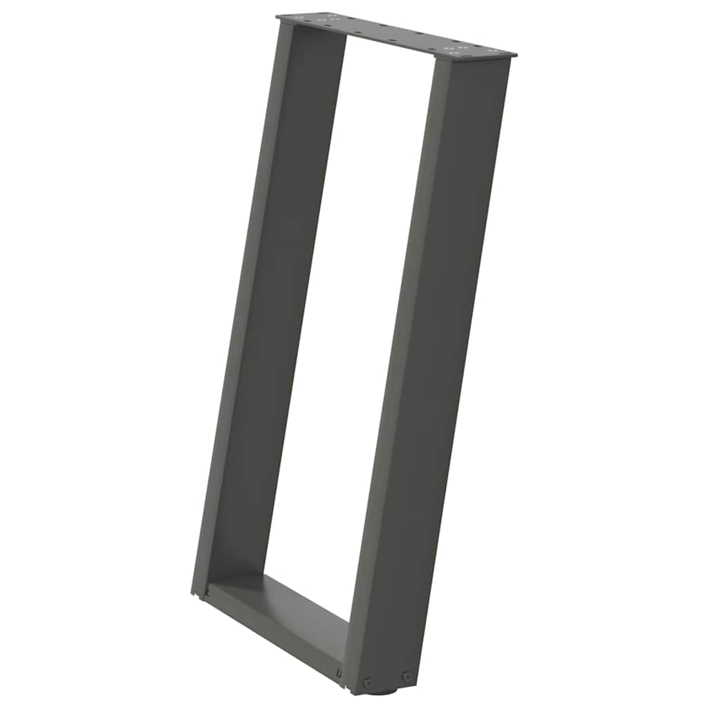 spisebordsben U-formet 2 stk. antracit 50x(72-73) cm stål