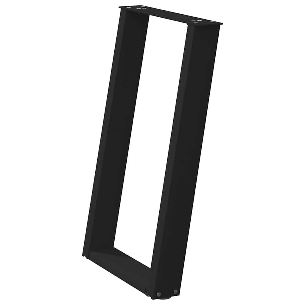 spisebordsben U-formet 2 stk. sort 60 x (72-73) cm stål