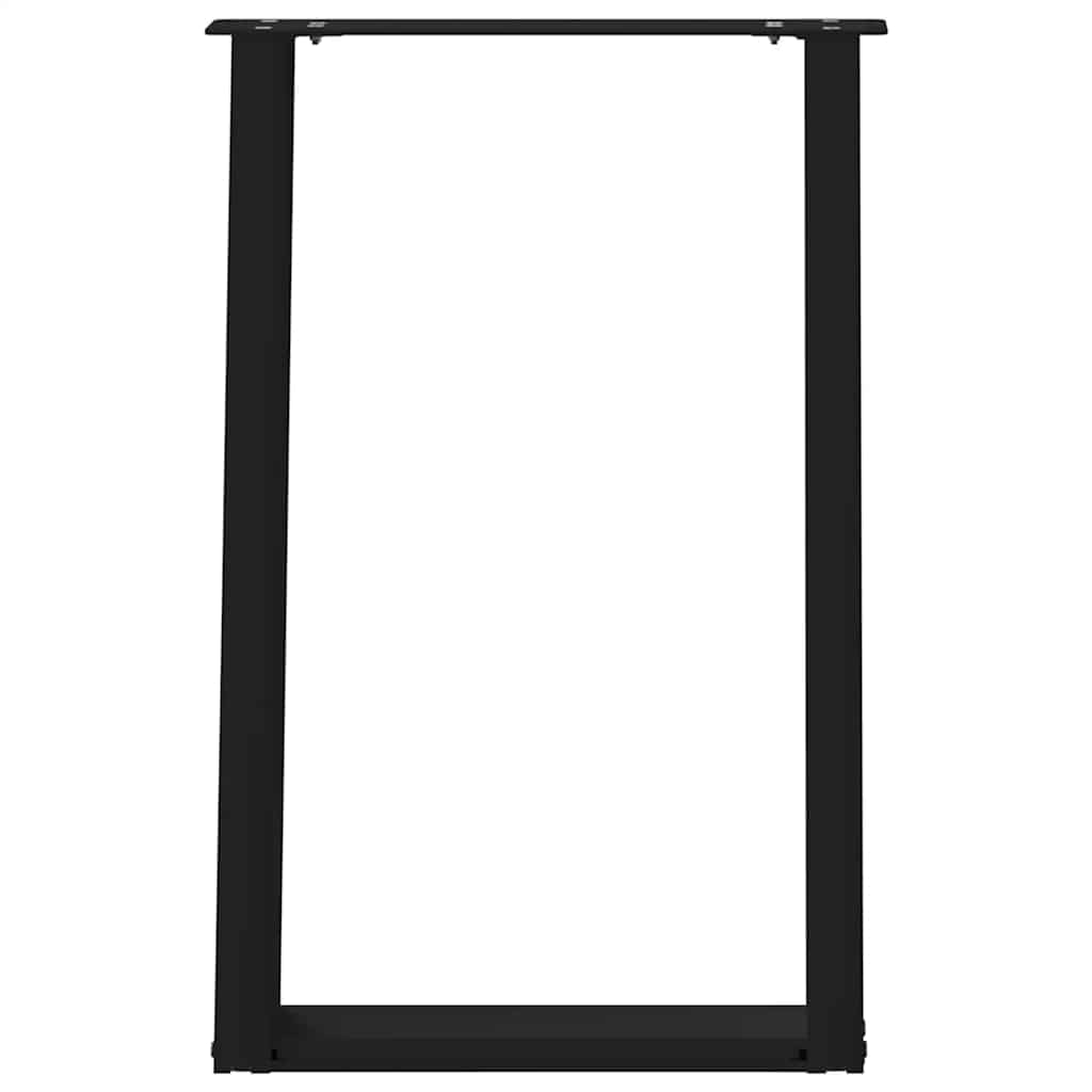 spisebordsben U-formet 2 stk. sort 60 x (72-73) cm stål