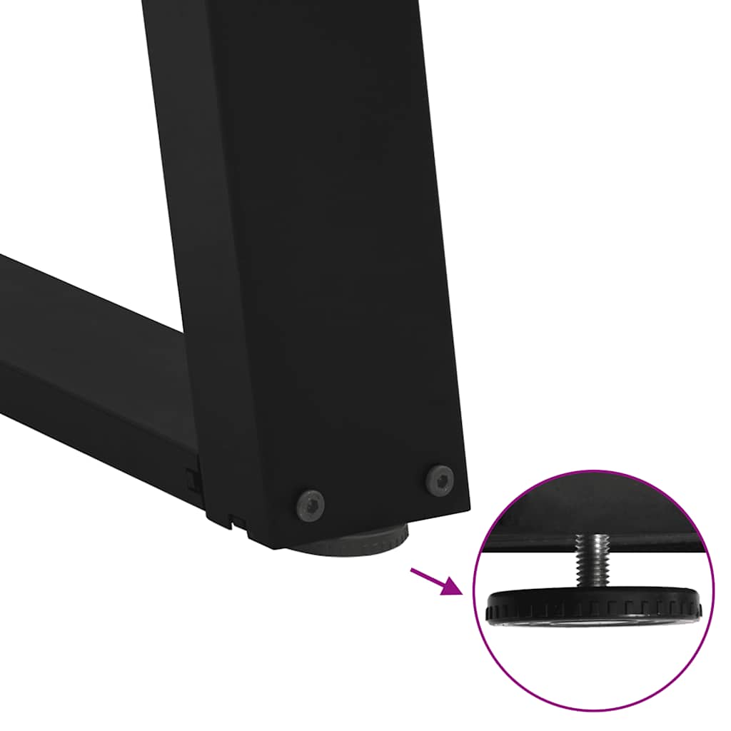 spisebordsben U-formet 2 stk. sort 60 x (72-73) cm stål