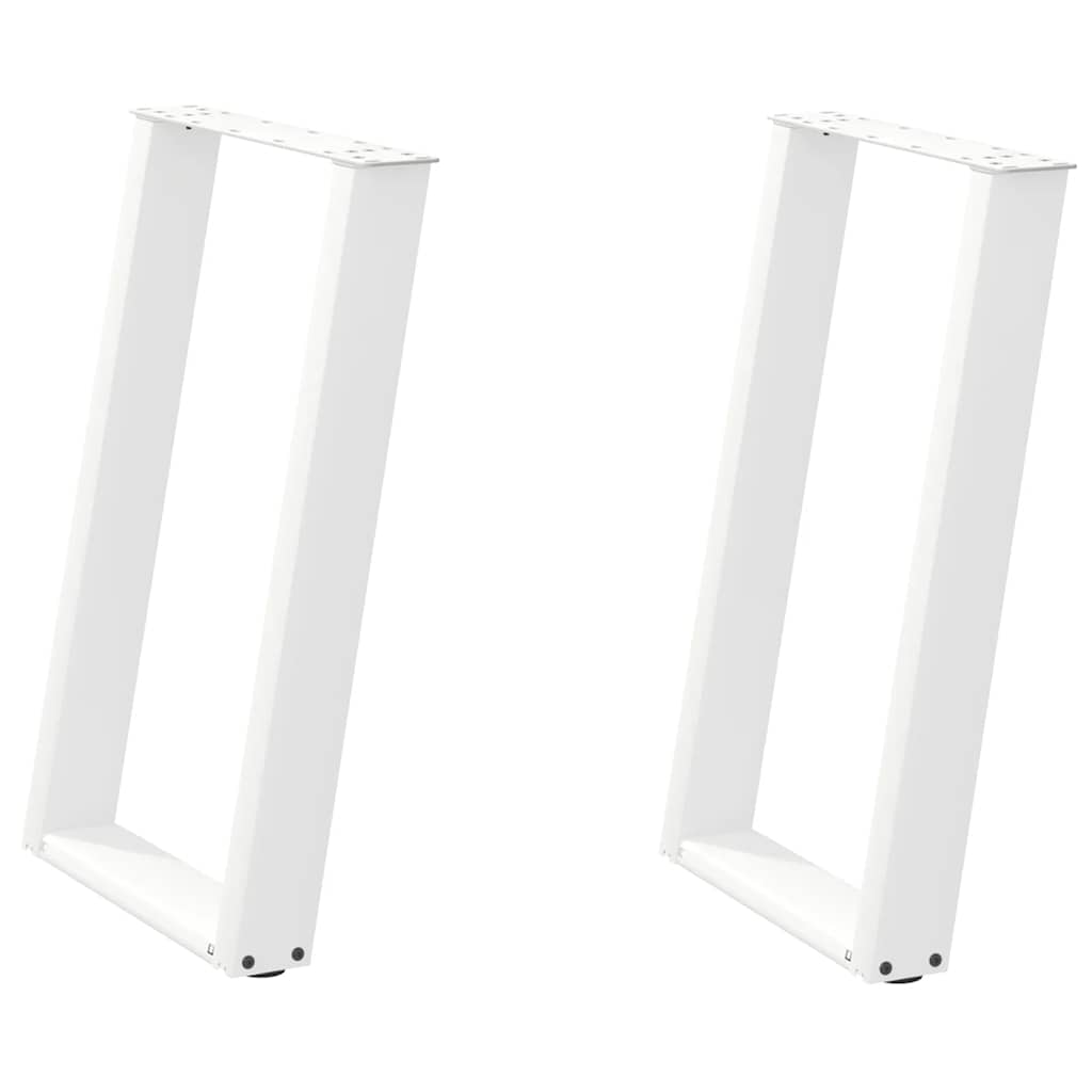 spisebordsben U-formet 2 stk. hvid 60 x (72-73) cm stål