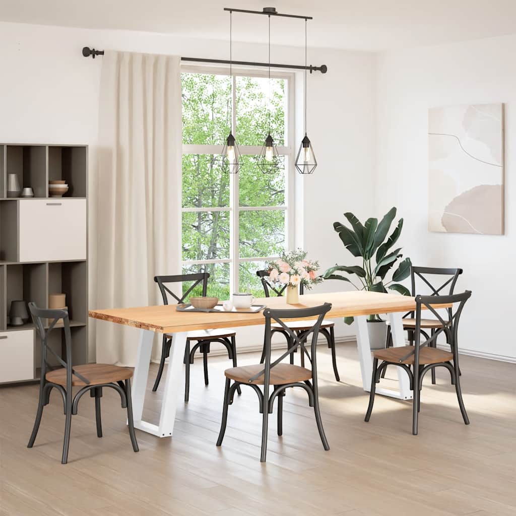 spisebordsben U-formet 2 stk. hvid 60 x (72-73) cm stål